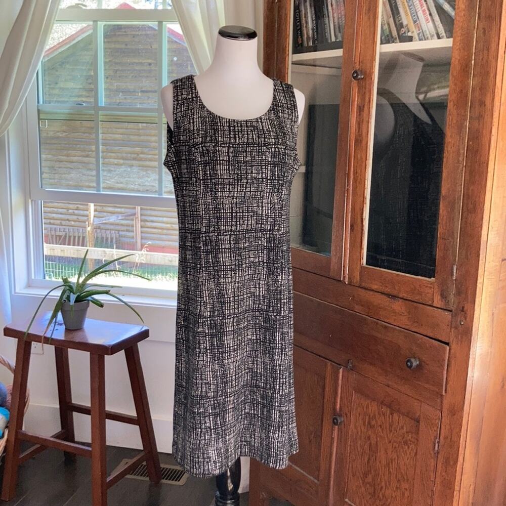 Coldwater Creek Black & White Stretch Dress, Size 10P